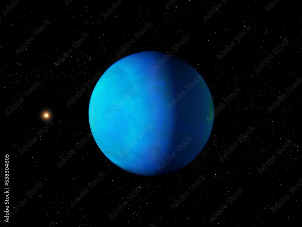 Blue planet in space, twin Earth, cosmic background, distant exoplanet 3d render. Blue planet in space, twin Earth, cosmic background, distant exoplanet 3d render.