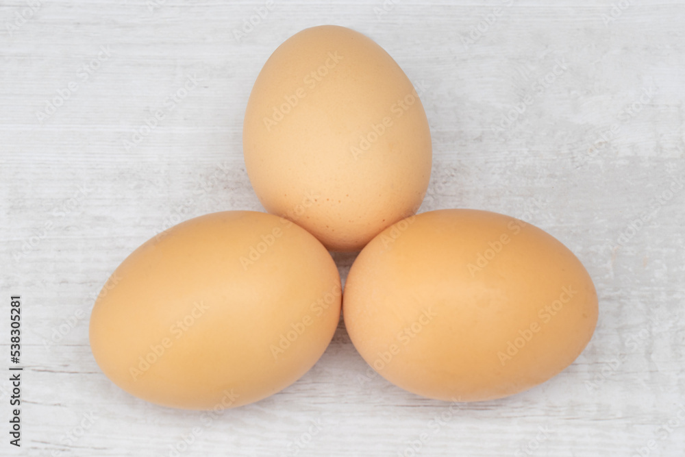 Eggs isolated on white background, close up view Eggs isolated on white background, close up view