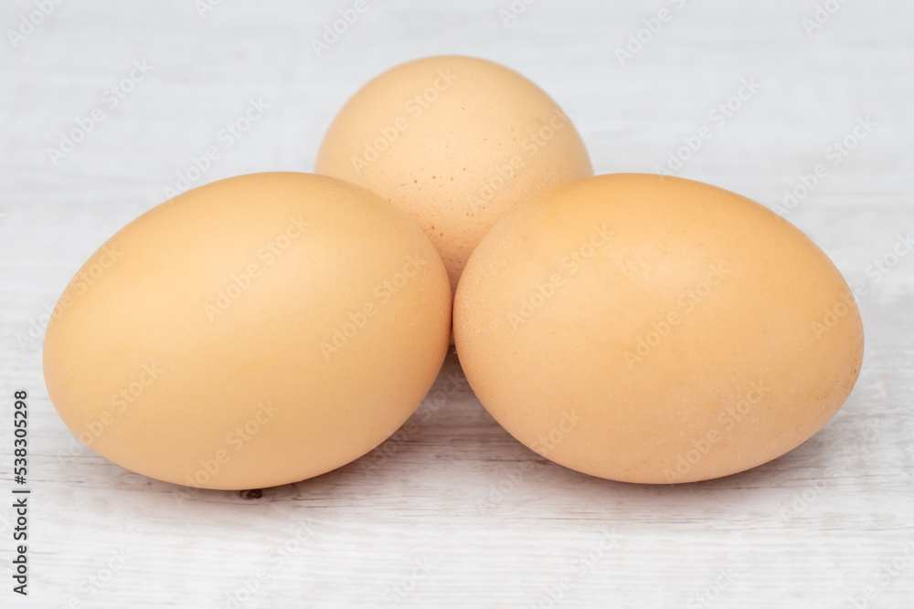 Eggs isolated on white background, close up view Eggs isolated on white background, close up view