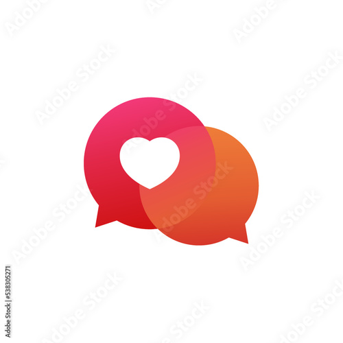 Love heart in bubble message. Illustration vector