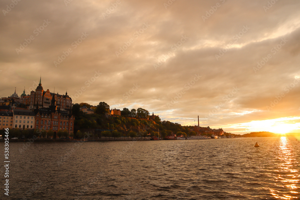 Beautiful sunset on Stockholm