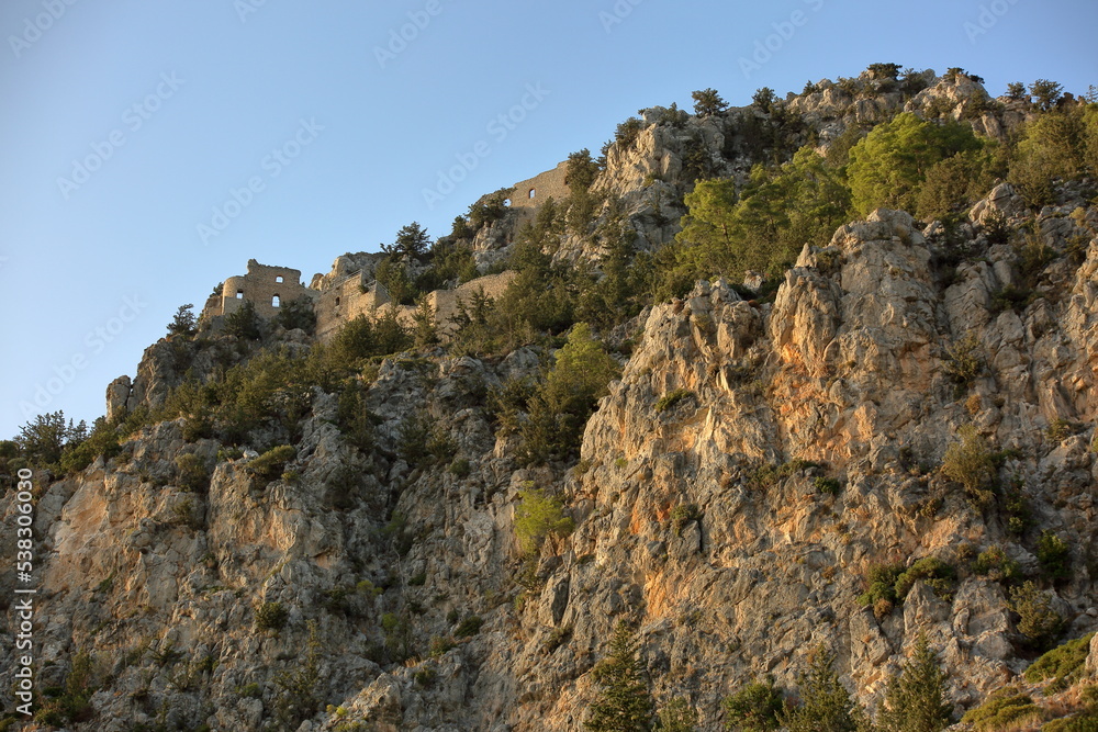 rocks in the mountains, Kantara castle in Northern Cyprus