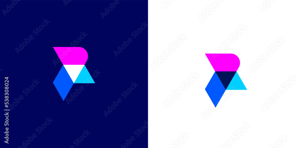 letter r digital pixel vector logo design template Stock Vector | Adobe ...