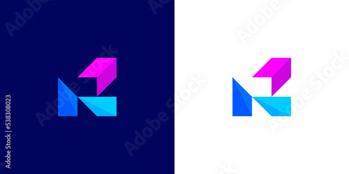 Letter R logo design. colorful letter r icon. Style logo template