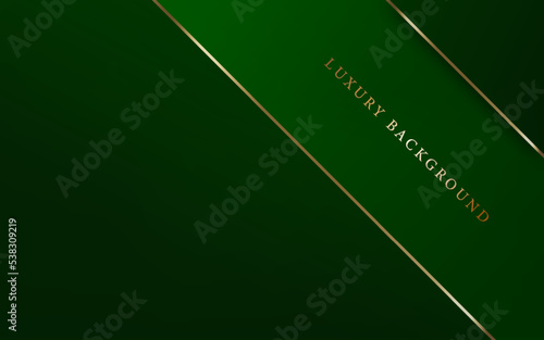 Green background with luxury golden line elements