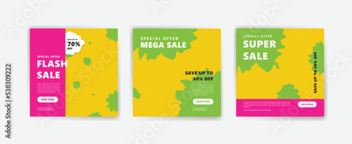 Social media post banner template for online business. Suitable for social media posts and web ads.