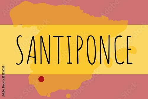 Santiponce: Illustration mit dem Namen der spanischen Stadt Santiponce photo