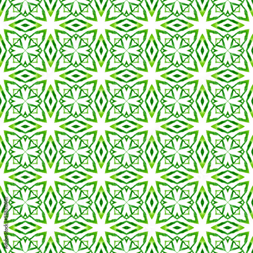 Mosaic seamless pattern. Green beauteous boho