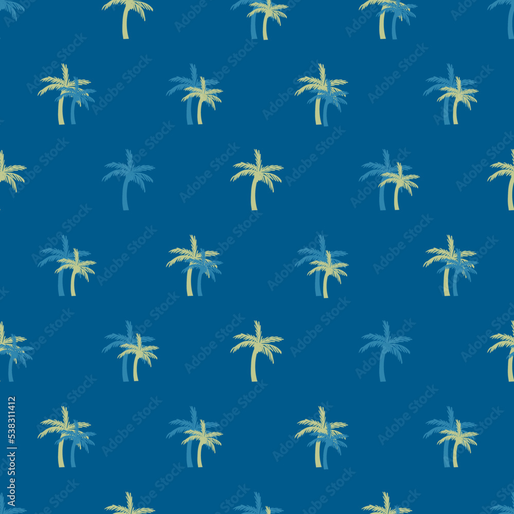 Retro Tropical Palm Tree Silhouette Vector Seamless Pattern Print Retro Tropical Palm Tree Silhouette Vector Seamless Pattern Print
