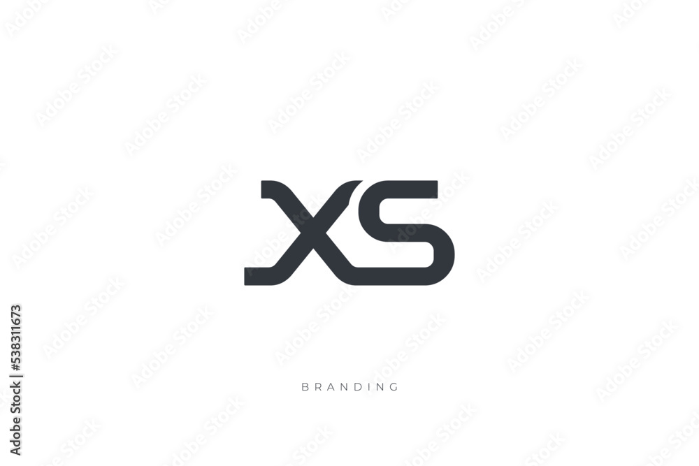 Fototapeta premium X Letter XS Monogram Vector Logo Letter Combination Lettermark