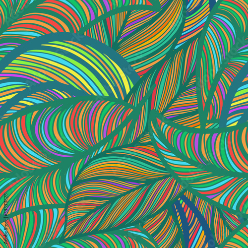 Seamless pattern multicolored leaves. Vector illustration