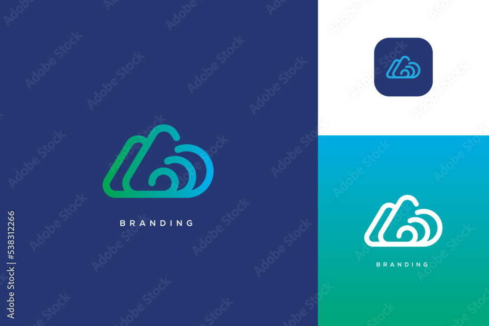 Mountain And Tidal Wave Flood Control Vector Logo Mountain And Tidal Wave Flood Control Vector Logo