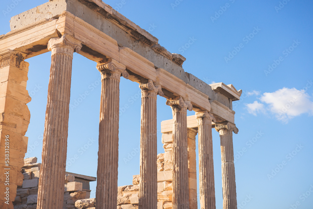 The Parthenon, temple on the Athenian Acropolis, Athens, Attica, Greece, beautiful summer view