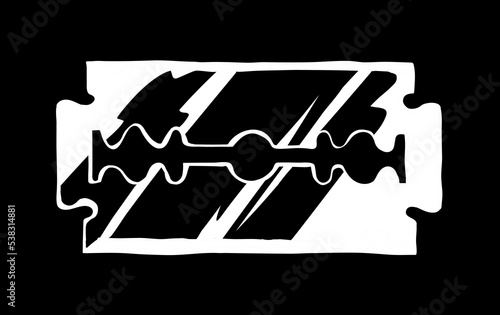 Sharp steel blade. Vector drawing