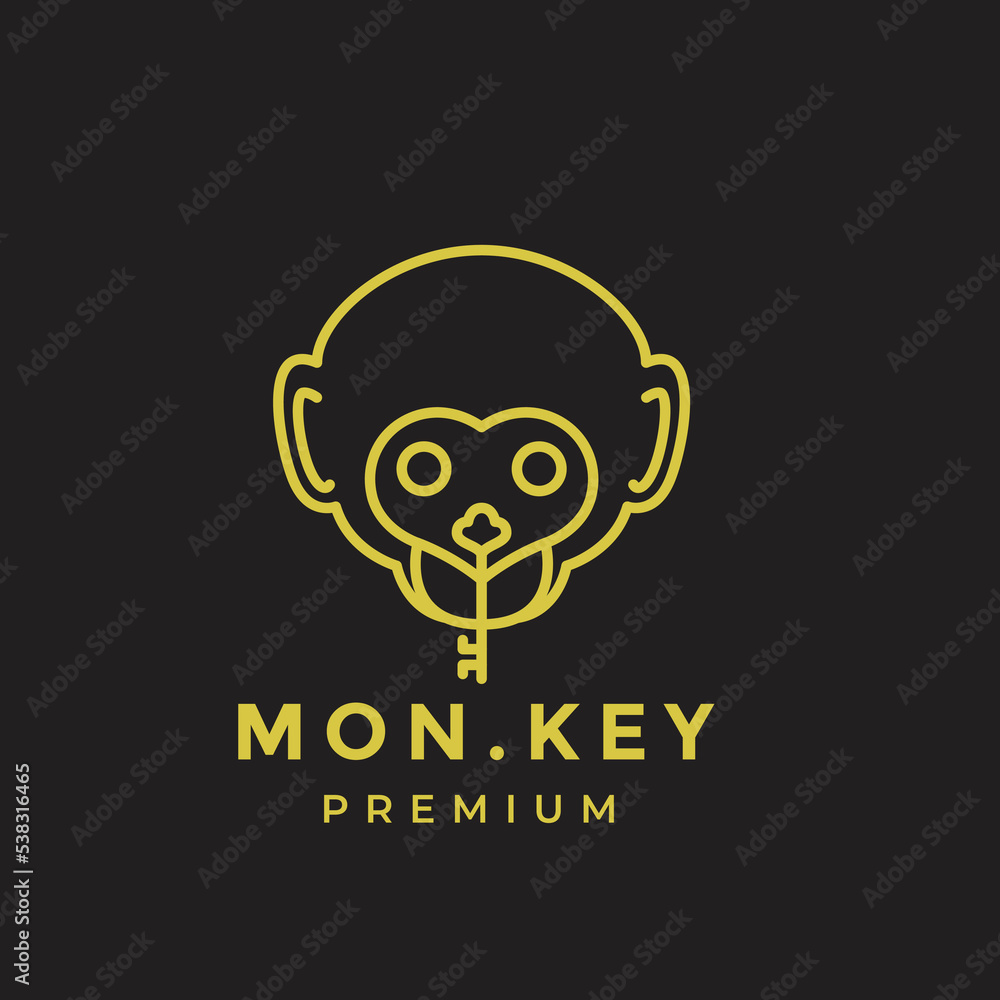 MONKEY HEAD LINE LOGO DESIGN VECTOR GRAPHIC ILLUSTRATION MONKEY HEAD LINE LOGO DESIGN VECTOR GRAPHIC ILLUSTRATION