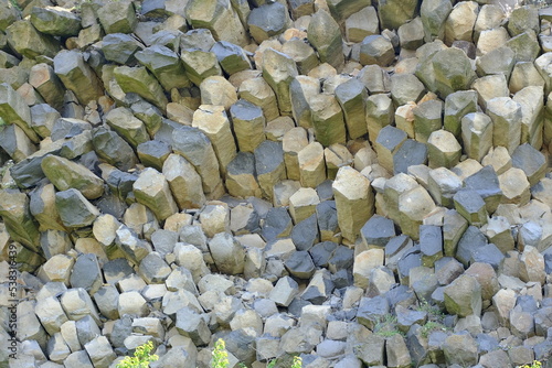 hexagonal basaltic rock formations 