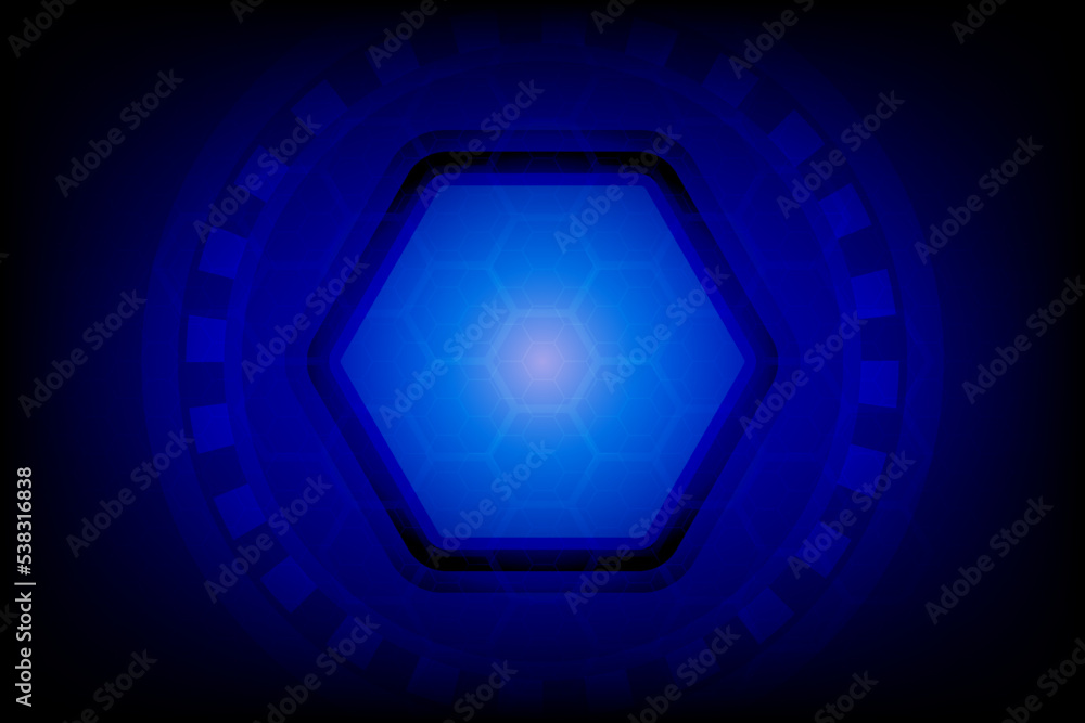 Hexagonal tech dark blue background. Vector illustration. Hexagonal tech dark blue background. Vector illustration.