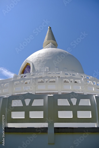 Photography buddhist stupa in the sunshine