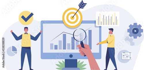Obraz na plátně Research and development, analyze data for insight information to improve