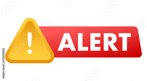 Alert sign. Attention warning attacker alert sign. Technology cyber security protection concept. Vector stock illustration.