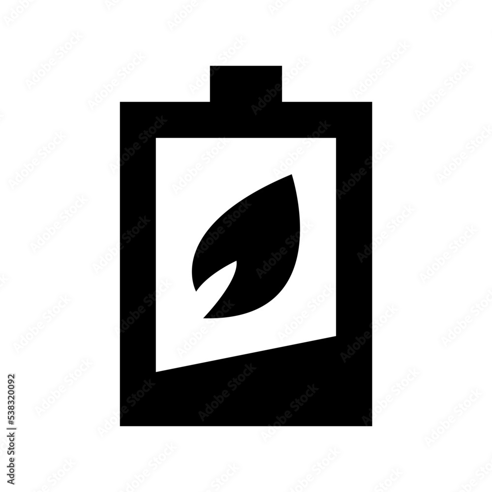 Eco Friendly Battery Vector Icon Eco Friendly Battery Vector Icon