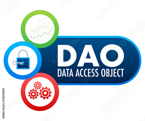 DAO - Data Access Object Business concept. Vector stock illustration.