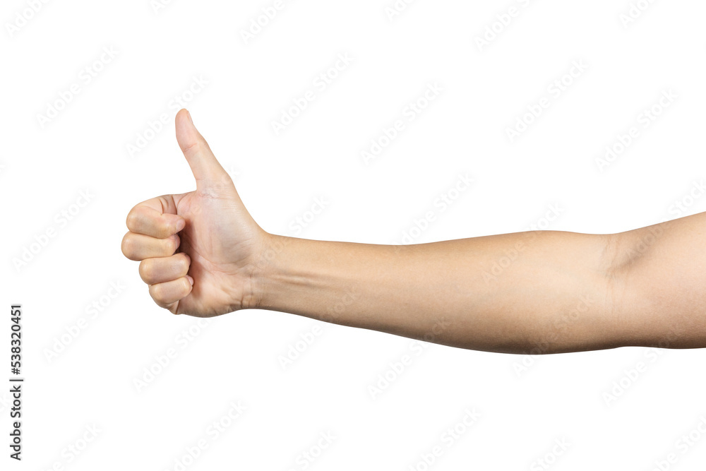 Man Hand showing thumb up isolated on white background. Clipping path included Man Hand showing thumb up isolated on white background. Clipping path included