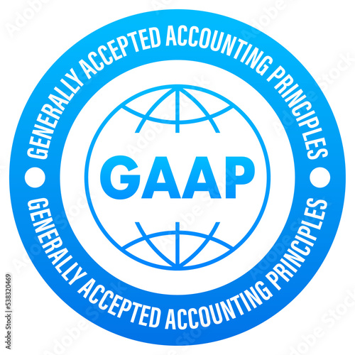 Bild auf Leinwand GAAP - generally accepted accounting principles label icon, badge
