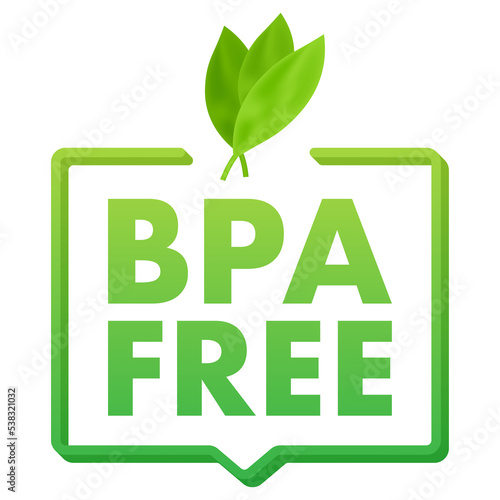 Green colored BPA free emblems  badge  logo  icon. Vector stock illustration.
