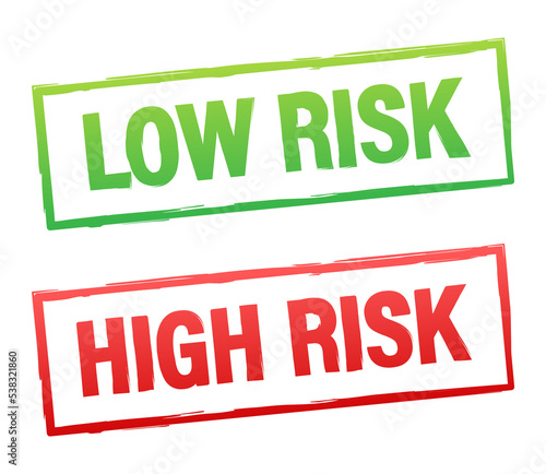 low risk. Risk control concept. Vector stock illustration.