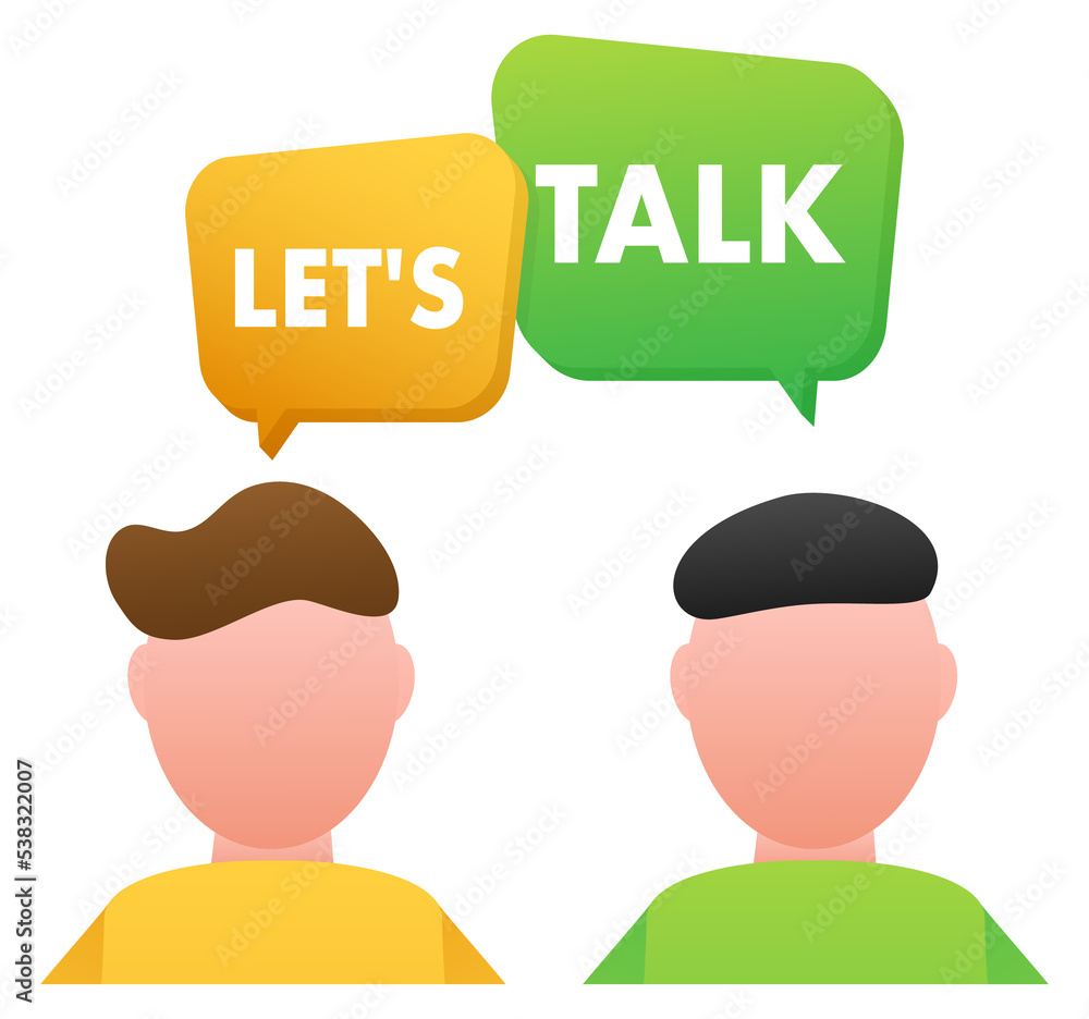 let s talk Dialog, chat speech bubble. Marketing concept.