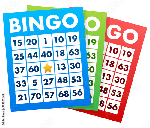 Bingo or Lottery game, card. Big Win. Vector stock illustration.