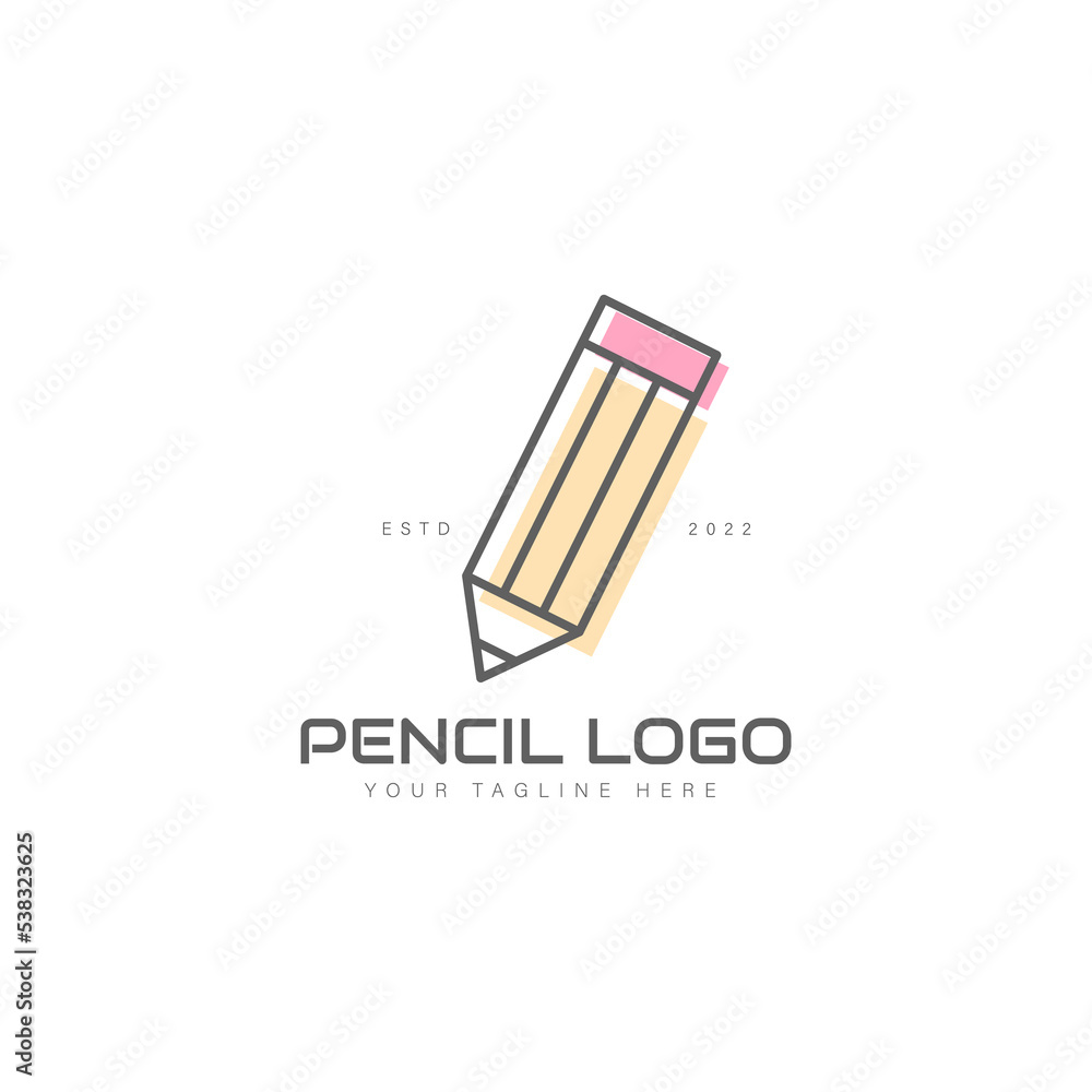 Pencil line logo design icon illustration Pencil line logo design icon illustration