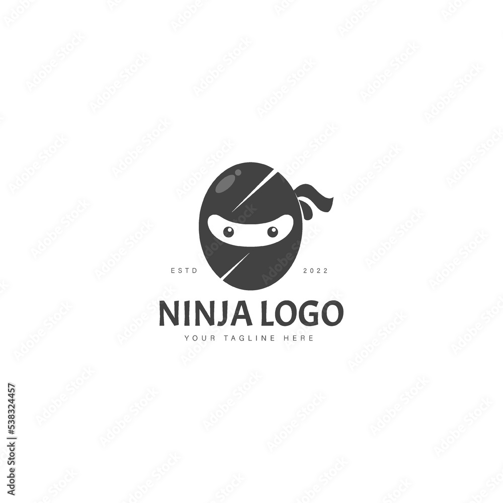 Ninja logo design icon illustration