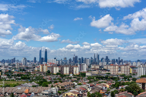 Canvas Print View of cumulus nimbus cloud over down town Kuala Lumpur, Malaysia