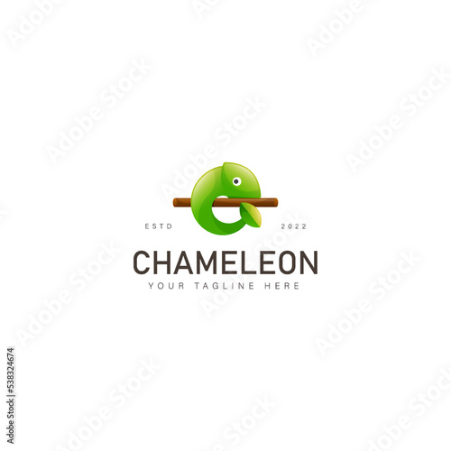 Chameleon gradient logo design icon illustration
