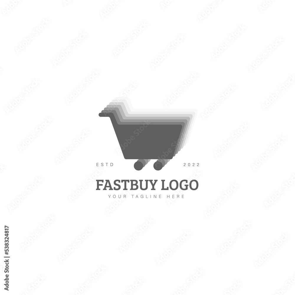 Fast trolley shopping logo design icon illustration Fast trolley shopping logo design icon illustration