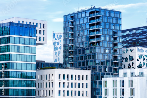 Photography Oslo skyline modern city architecture real estate office buildings at Barcode Di