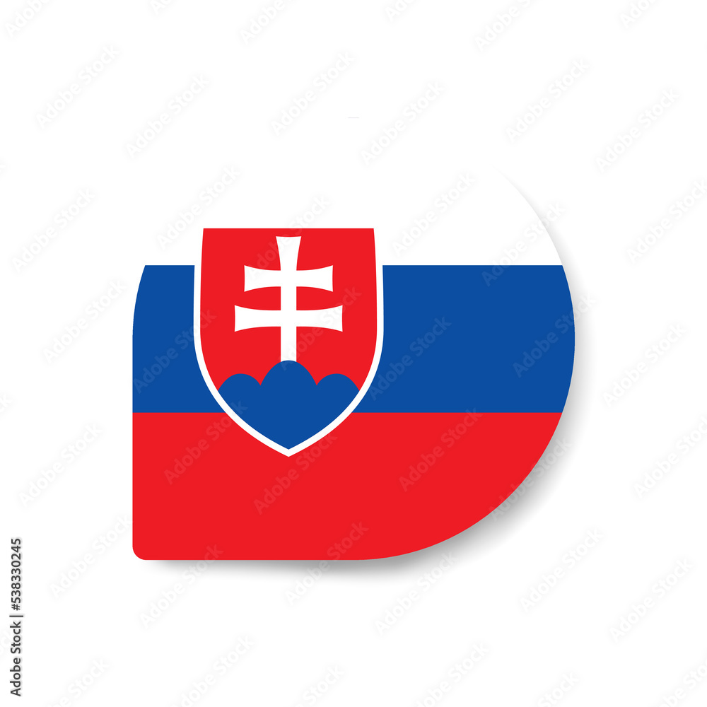 Fototapeta premium Slovakia drop flag icon with shadow on white background.