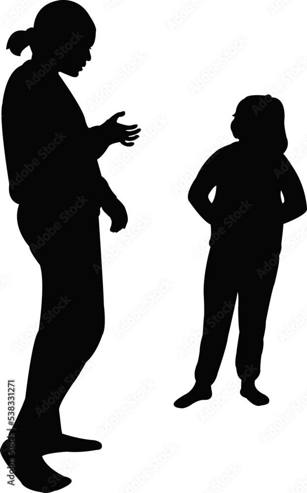 children making chat, silhouette vector children making chat, silhouette vector