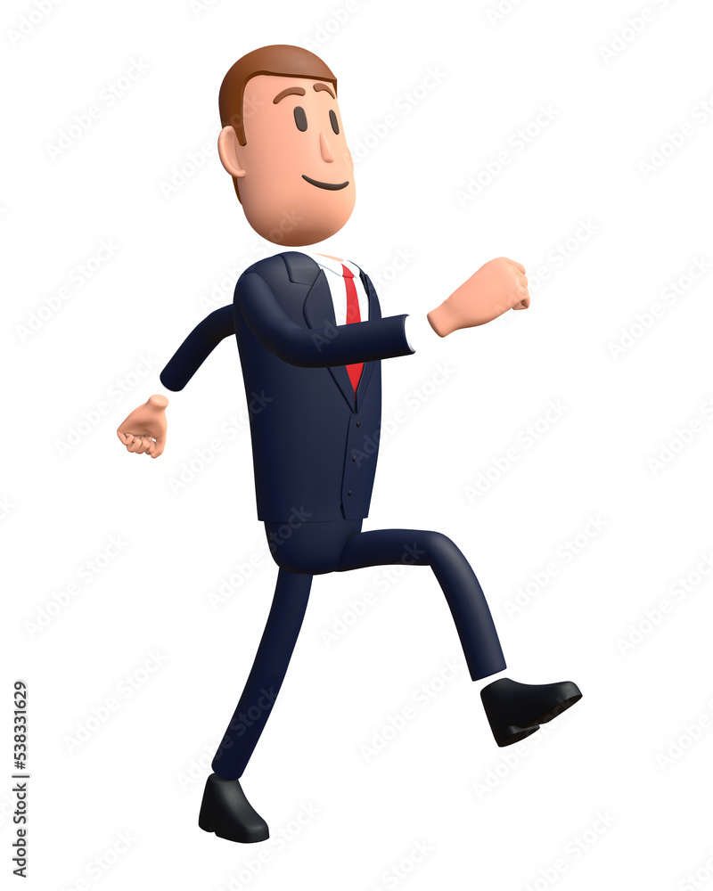 3D cartoon businessman with walking gesture. Businessman 3D character 3D cartoon businessman with walking gesture. Businessman 3D character