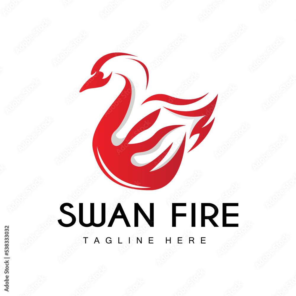 Fototapeta premium Swan Logo, Bird Animal Design, Duck Logo, Product Brand Label Vector