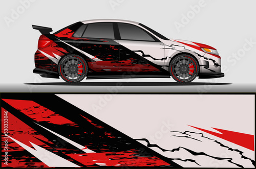 Car livery wrap decal  rally race style vector illustration abstract background