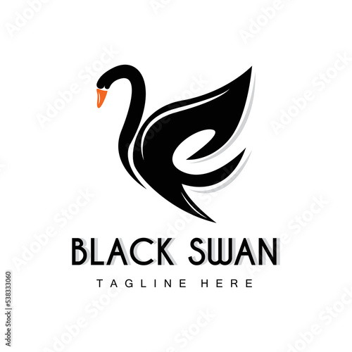 Swan Logo, Bird Animal Design, Duck Logo, Product Brand Label Vector