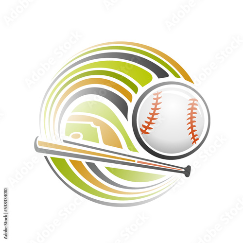 Photography Vector logo for Baseball Sport, isolated modern emblem with illustration of flyi