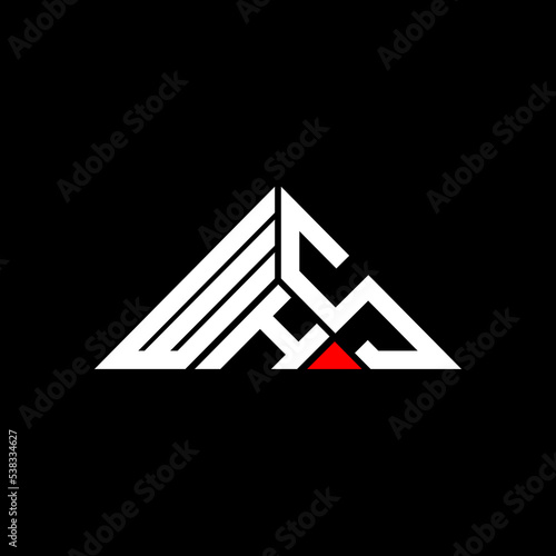 WHS letter logo creative design with vector graphic, WHS simple and modern logo in triangle shape.