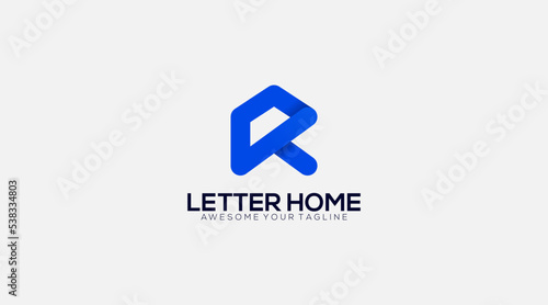 home logo design, the letter "R" is designed to be a symbol or Icon of the house vector, Real estate