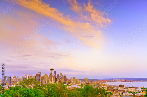 View of the skyline from the viewpoint at Kerry Park in Seattle.