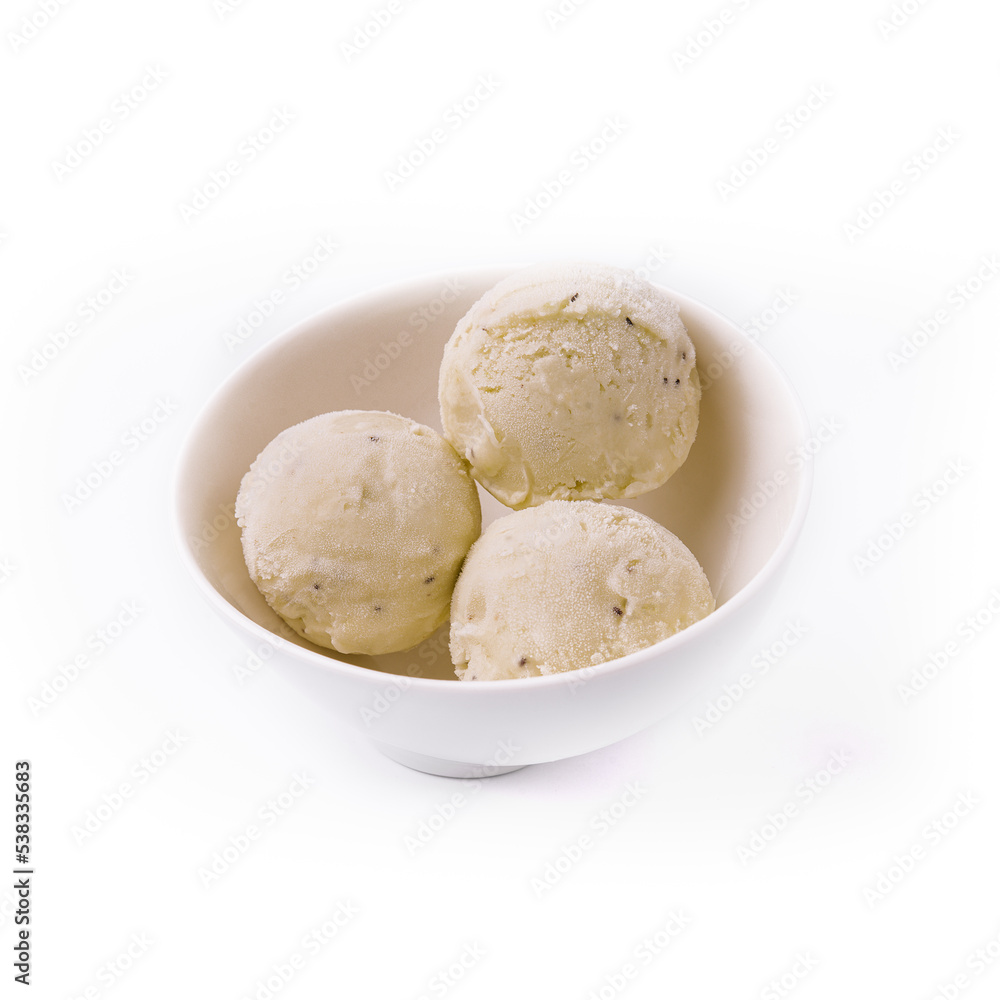 Pistachio ice cream scoops on a bowl Pistachio ice cream scoops on a bowl