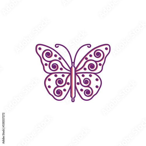 Logo illustration showing a combination of a butterfly with a rolling pin.